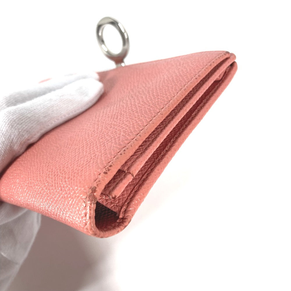 BVLGARI ブルガリブルガリ ロゴクリップ ロングウォレット 2つ折り 長財布 レザー メンズ ピンク