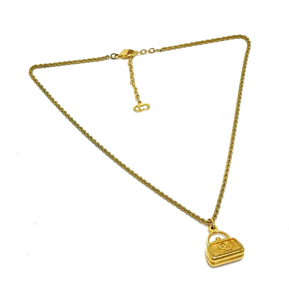 Dior CD logo bag motif vintage necklace GP women's gold