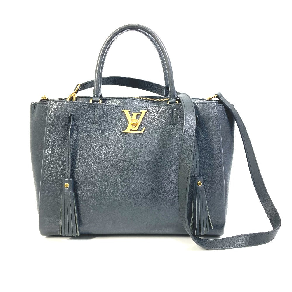 LOUIS VUITTON M54569 Rock Meat 2-Way Tote Bag in Calf Leather, Black