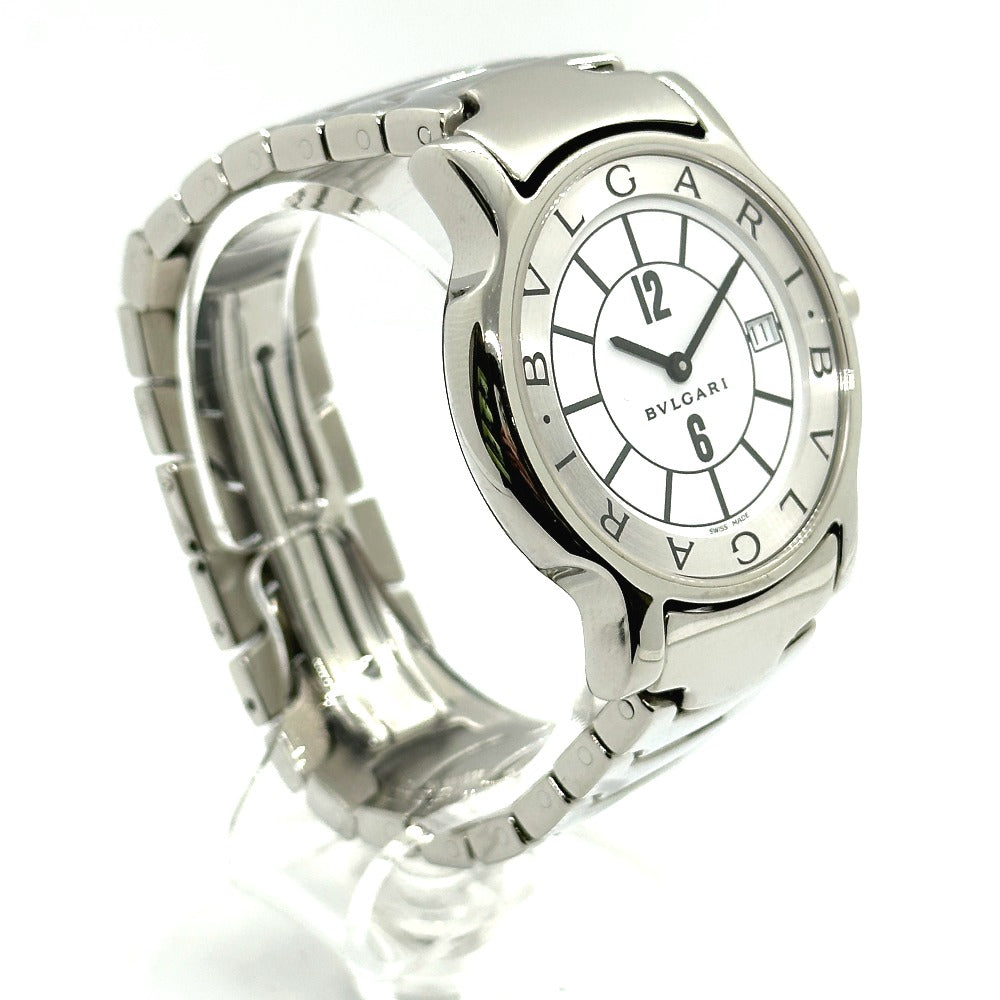 BVLGARI ST35S Solotempo Quartz Date Watch, Stainless Steel, Men's, Silver