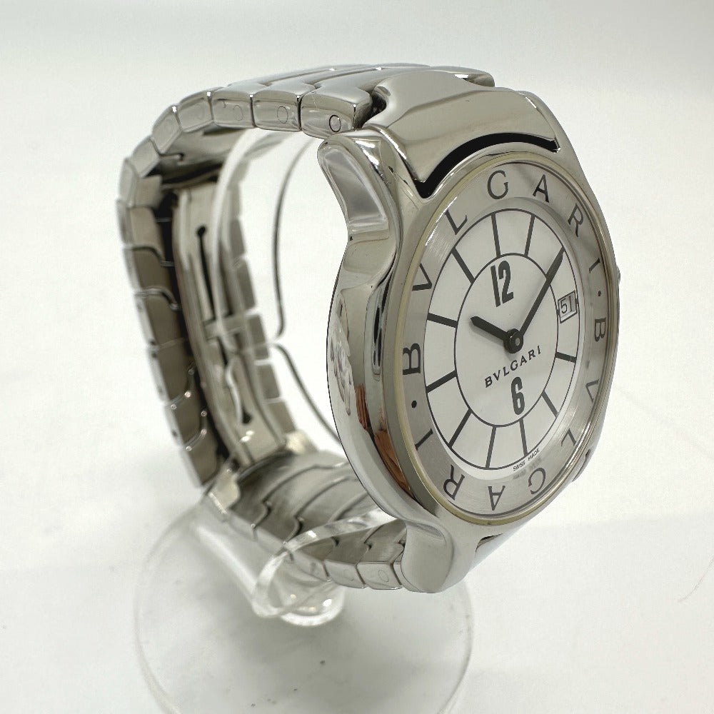 BVLGARI ST35S Solotempo Quartz Date Watch, Stainless Steel, Men's, Silver