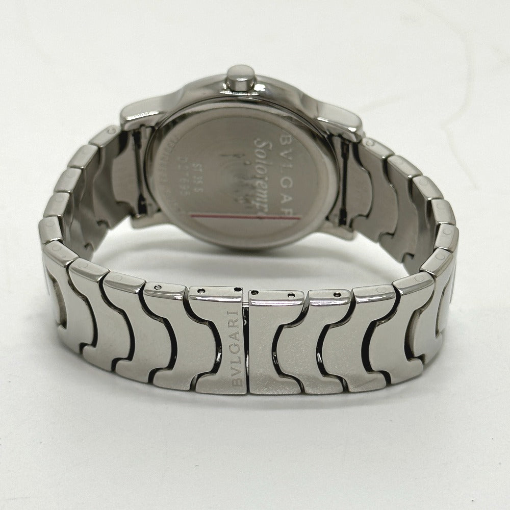 BVLGARI ST35S Solotempo Quartz Date Watch, Stainless Steel, Men's, Silver