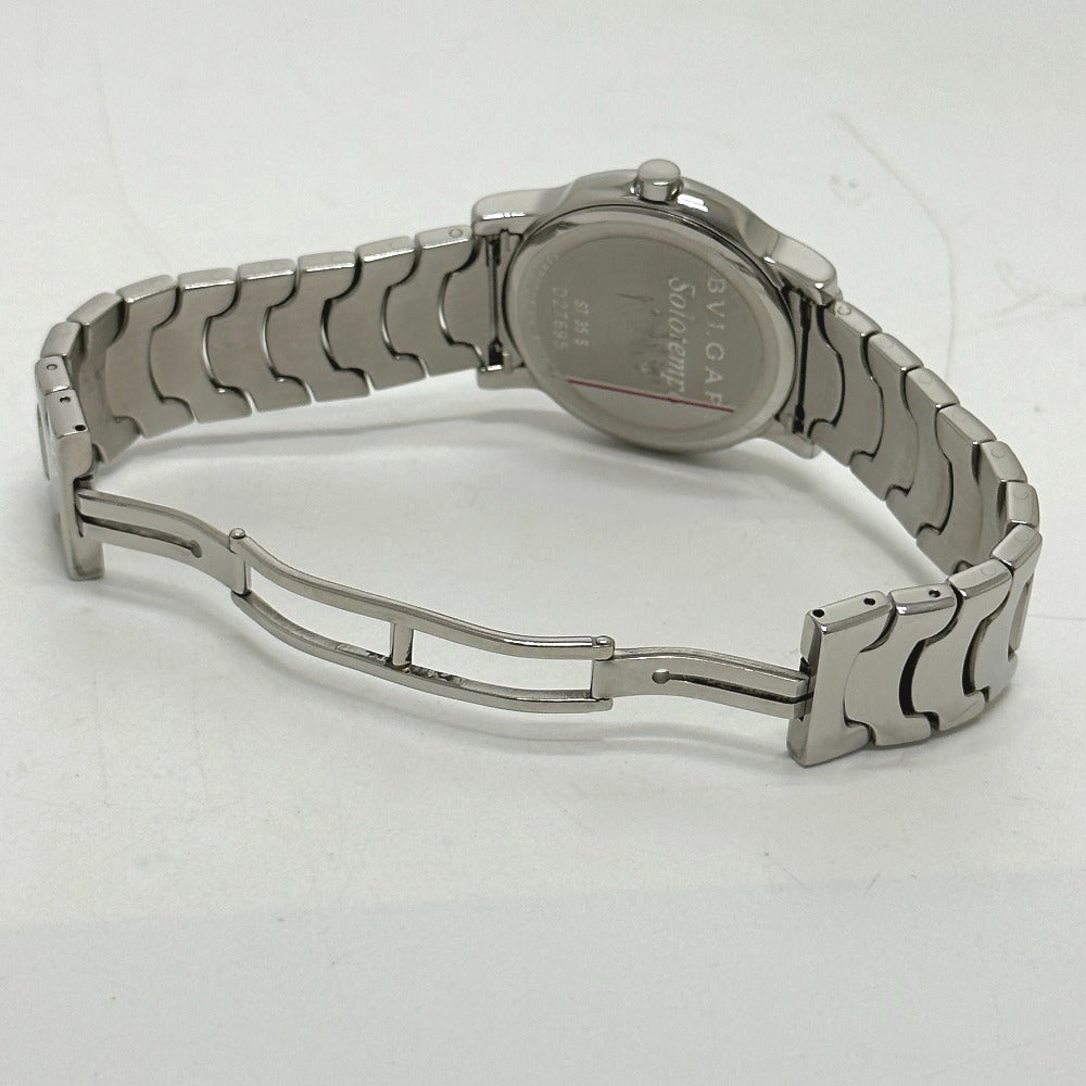 BVLGARI ST35S Solotempo Quartz Date Watch, Stainless Steel, Men's, Silver
