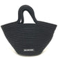 BALENCIAGA 695612 Logo Ibiza Basket Bag, Small with Strap, Black Cord, Tote Bag, Summer Bag, Handbag, Nylon, Women's, Black