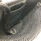 BALENCIAGA 695612 Logo Ibiza Basket Bag, Small with Strap, Black Cord, Tote Bag, Summer Bag, Handbag, Nylon, Women's, Black