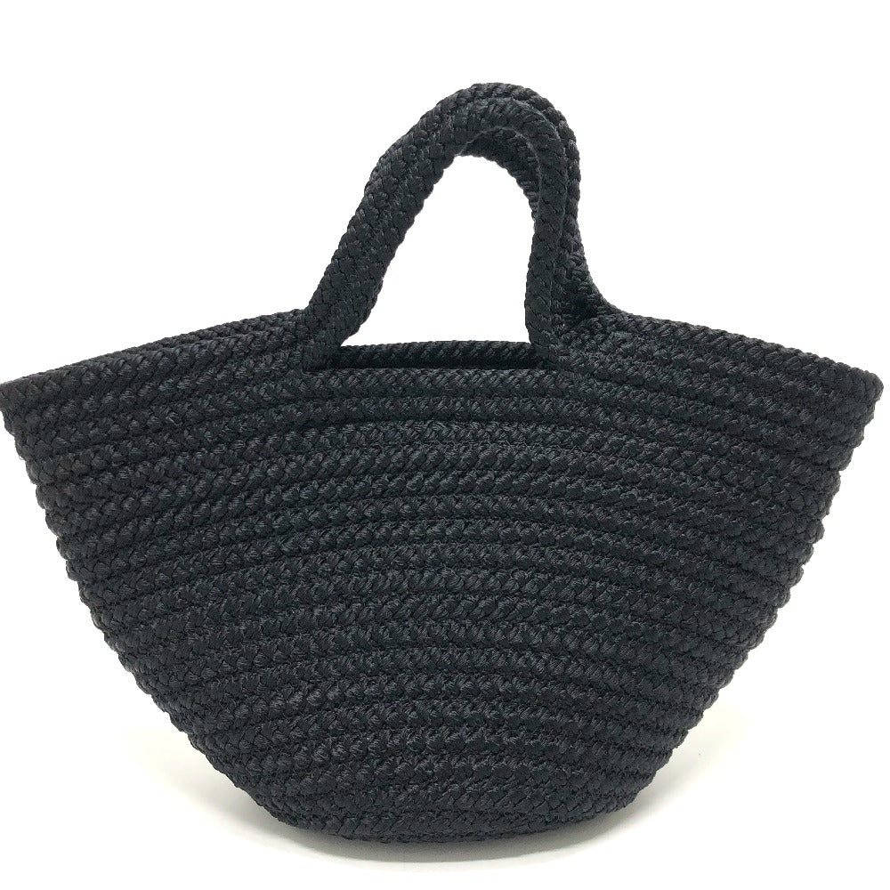 BALENCIAGA 695612 Logo Ibiza Basket Bag, Small with Strap, Black Cord, Tote Bag, Summer Bag, Handbag, Nylon, Women's, Black