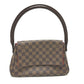 LOUIS VUITTON N51158 Damier Mini Looping SPO Special Order Shoulder Bag/Tote Bag in Damier Canvas, Ebene Brown, Women's