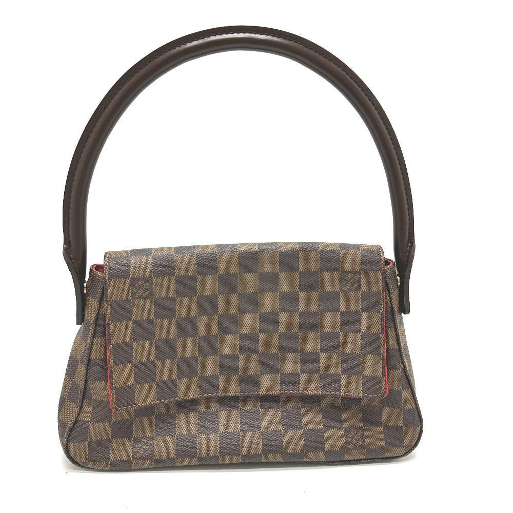 LOUIS VUITTON N51158 Damier Mini Looping SPO Special Order Shoulder Bag/Tote Bag in Damier Canvas, Ebene Brown, Women's