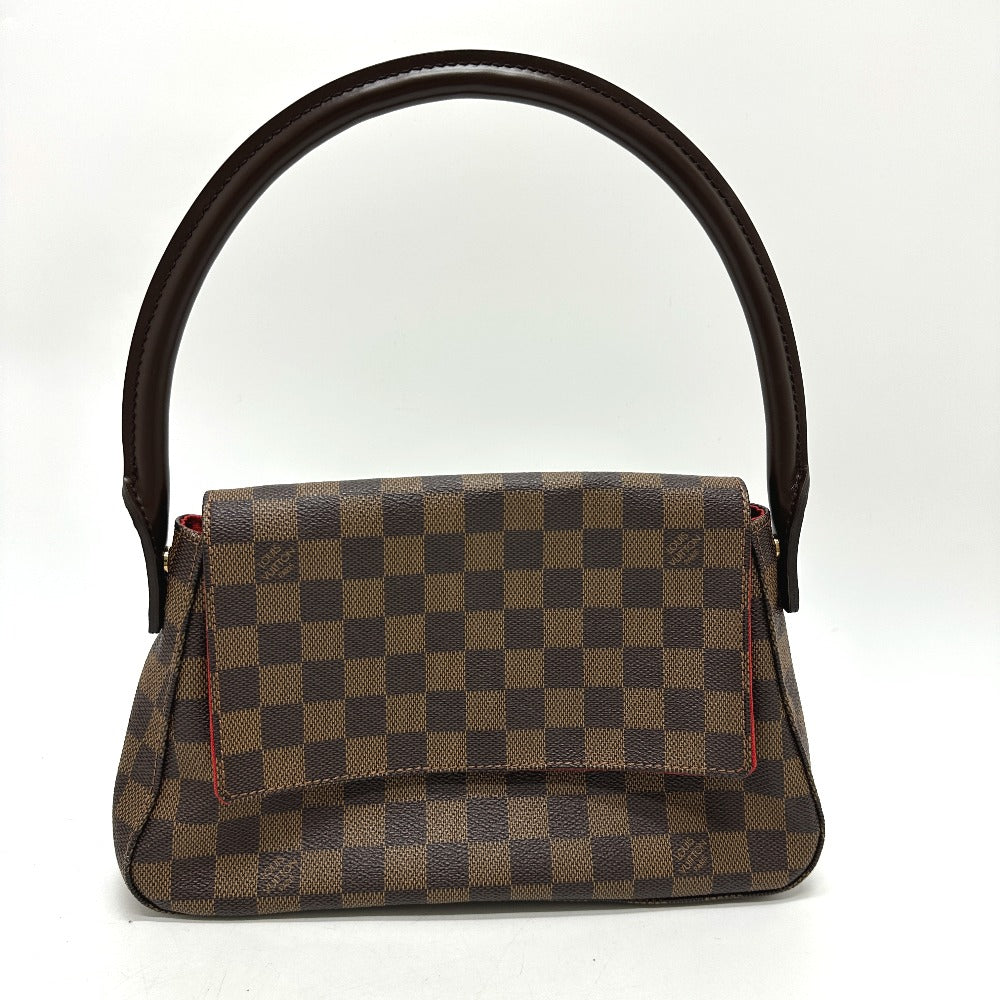 LOUIS VUITTON N51158 Damier Mini Looping SPO Special Order Shoulder Bag/Tote Bag in Damier Canvas, Ebene Brown, Women's