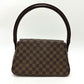 LOUIS VUITTON N51158 Damier Mini Looping SPO Special Order Shoulder Bag/Tote Bag in Damier Canvas, Ebene Brown, Women's