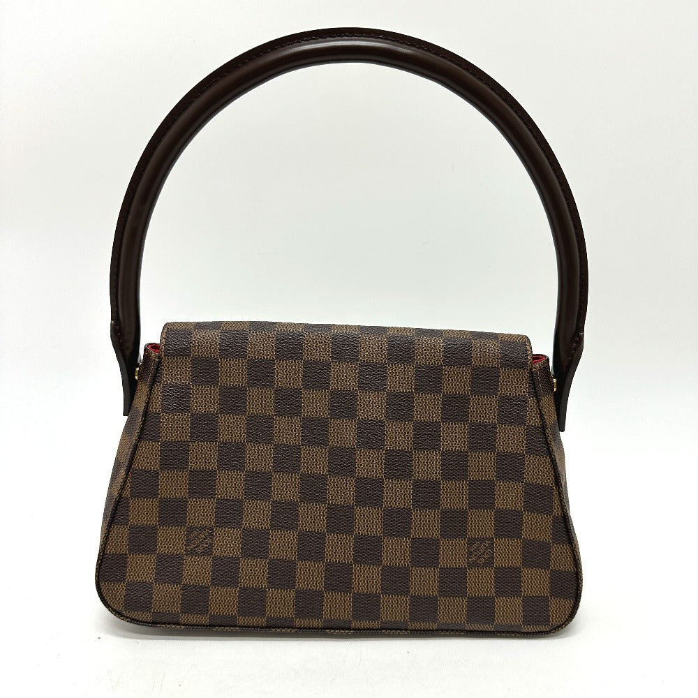 LOUIS VUITTON N51158 Damier Mini Looping SPO Special Order Shoulder Bag/Tote Bag in Damier Canvas, Ebene Brown, Women's