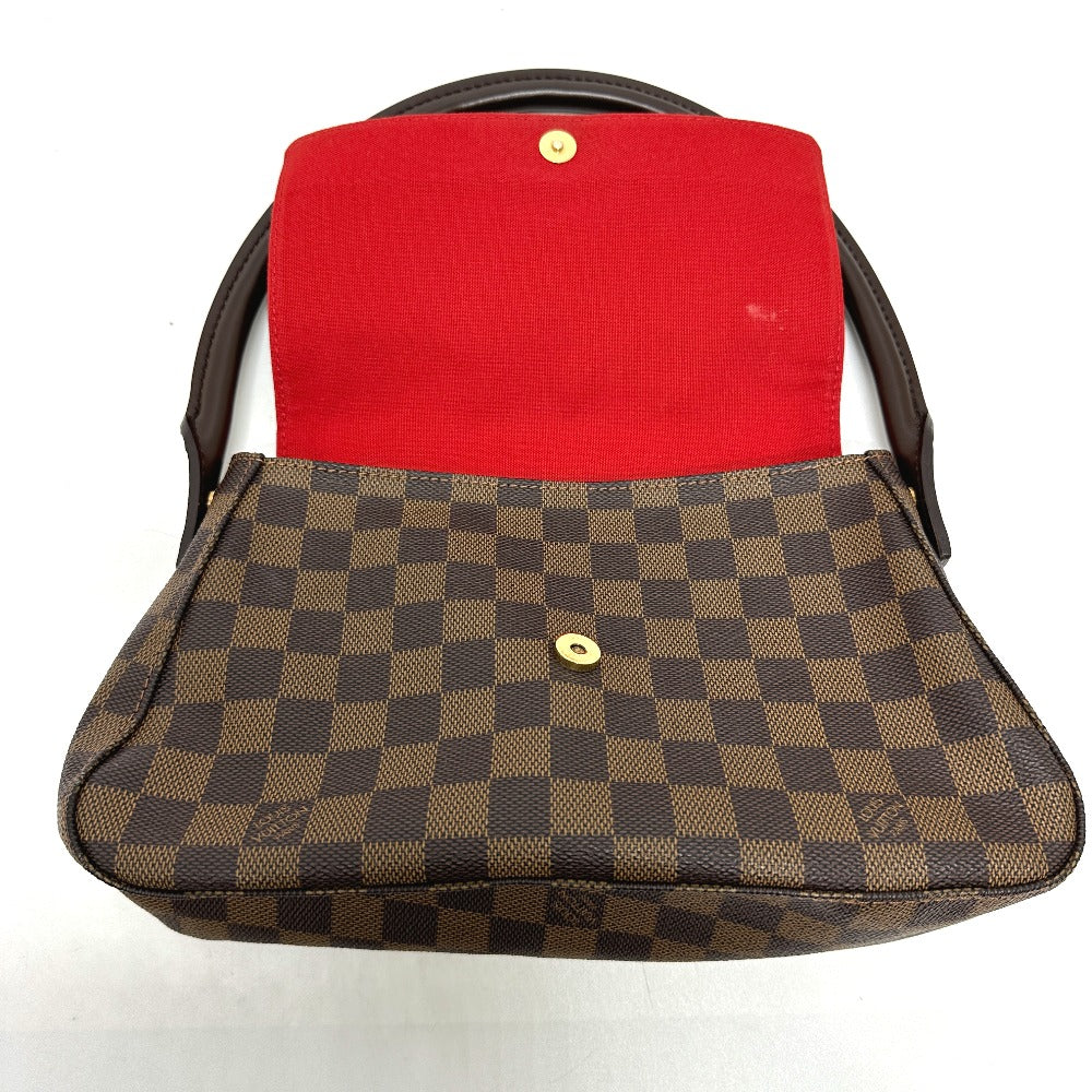 LOUIS VUITTON N51158 Damier Mini Looping SPO Special Order Shoulder Bag/Tote Bag in Damier Canvas, Ebene Brown, Women's