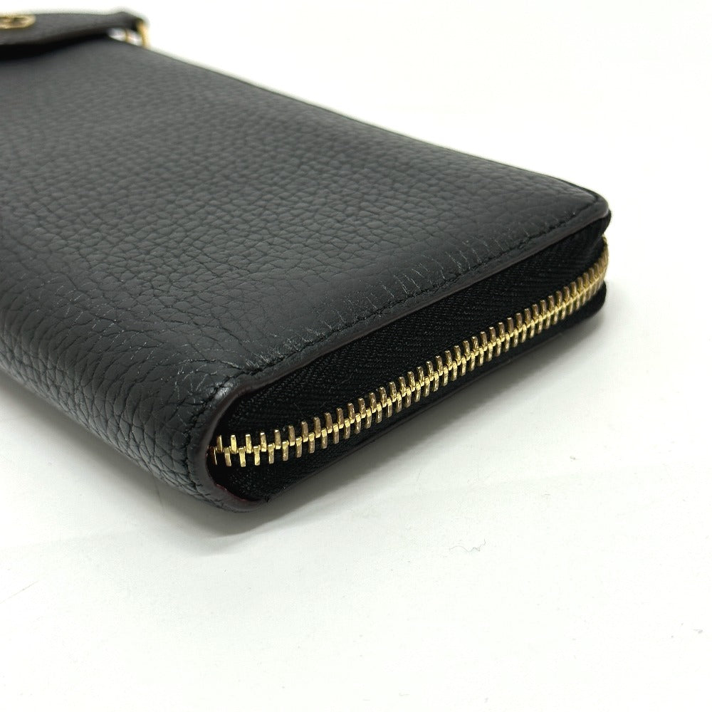 LOUIS VUITTON M63102 Portefeuille Comet Long Wallet in Taurillon Leather, Women's, Black