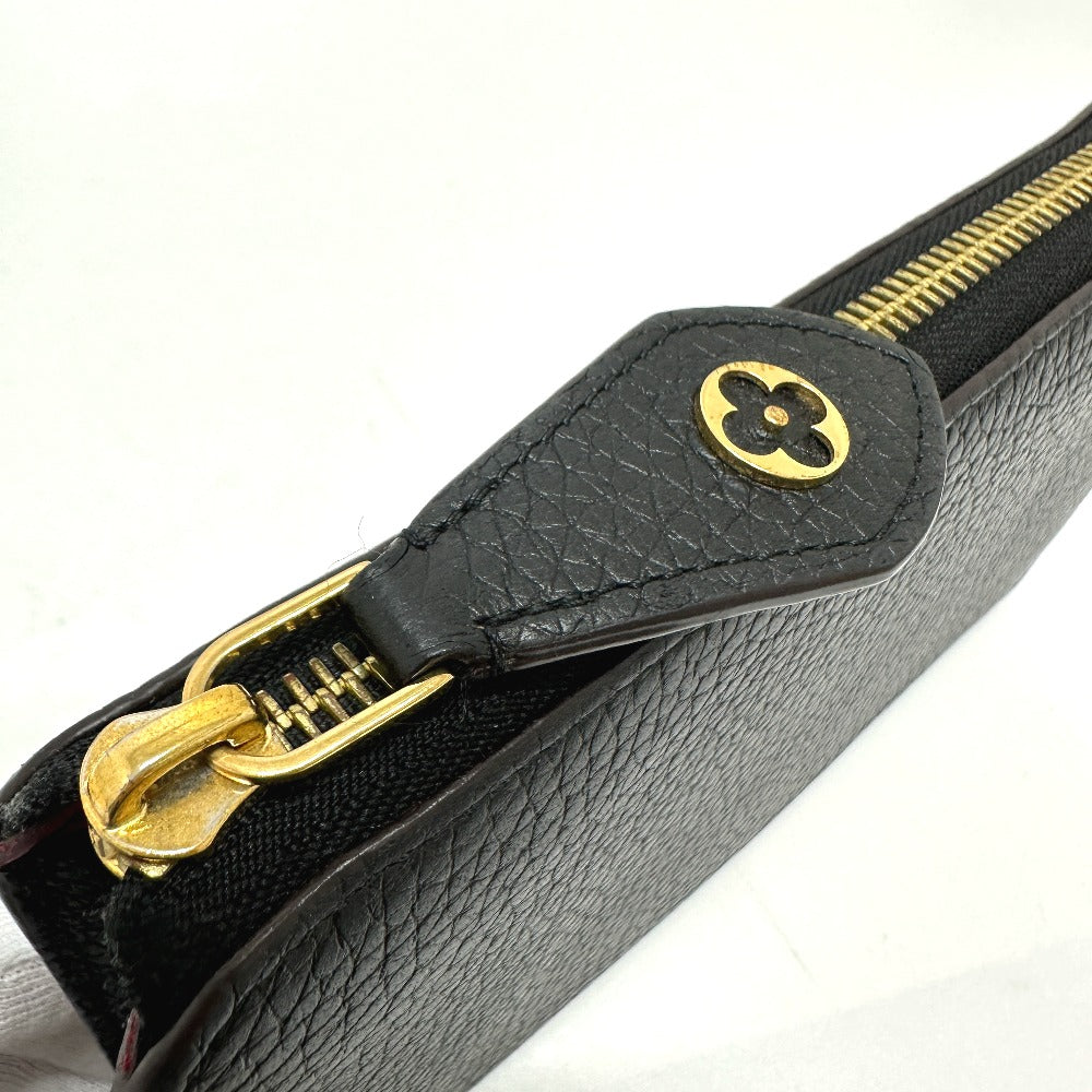 LOUIS VUITTON M63102 Portefeuille Comet Long Wallet in Taurillon Leather, Women's, Black