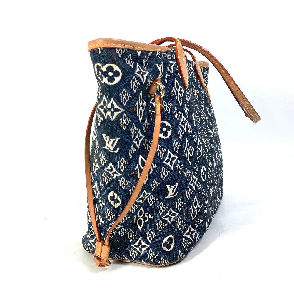 LOUIS VUITTON M57484 Monogram Jacquard Neverfull MM SINCE1854 Shoulder Bag/Tote Bag with Pouch, Navy Blue