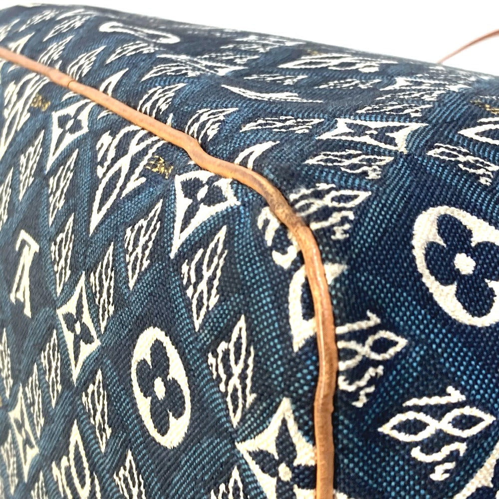 LOUIS VUITTON M57484 Monogram Jacquard Neverfull MM SINCE1854 Shoulder Bag/Tote Bag with Pouch, Navy Blue