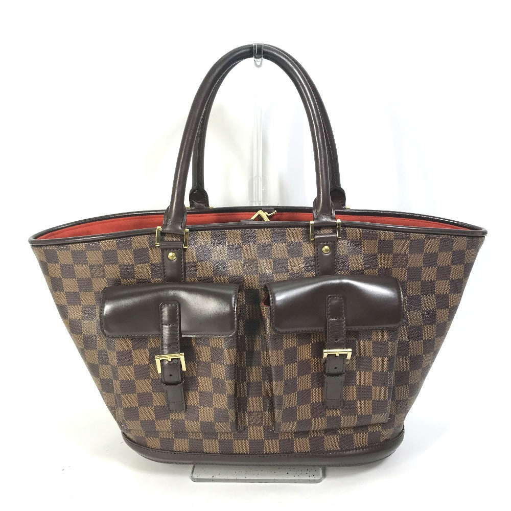 LOUIS VUITTON N51120 Damier Manosque GM Shoulder Bag/Tote Bag in Damier Canvas, Ebene Brown, Women's