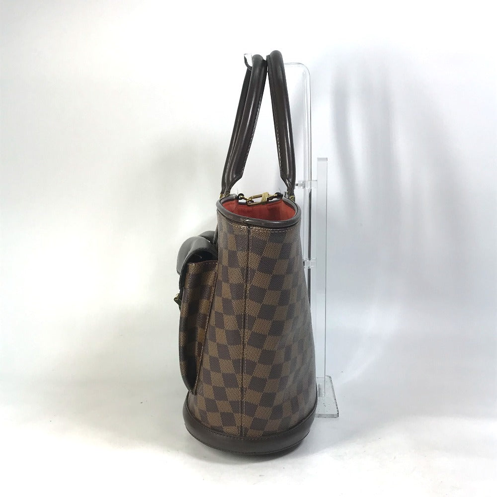 LOUIS VUITTON N51120 Damier Manosque GM Shoulder Bag/Tote Bag in Damier Canvas, Ebene Brown, Women's