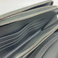 PRADA Organizer Travel Case, Double-Zip Long Wallet, Saffiano Leather, Men's, Gray