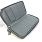PRADA Organizer Travel Case, Double-Zip Long Wallet, Saffiano Leather, Men's, Gray