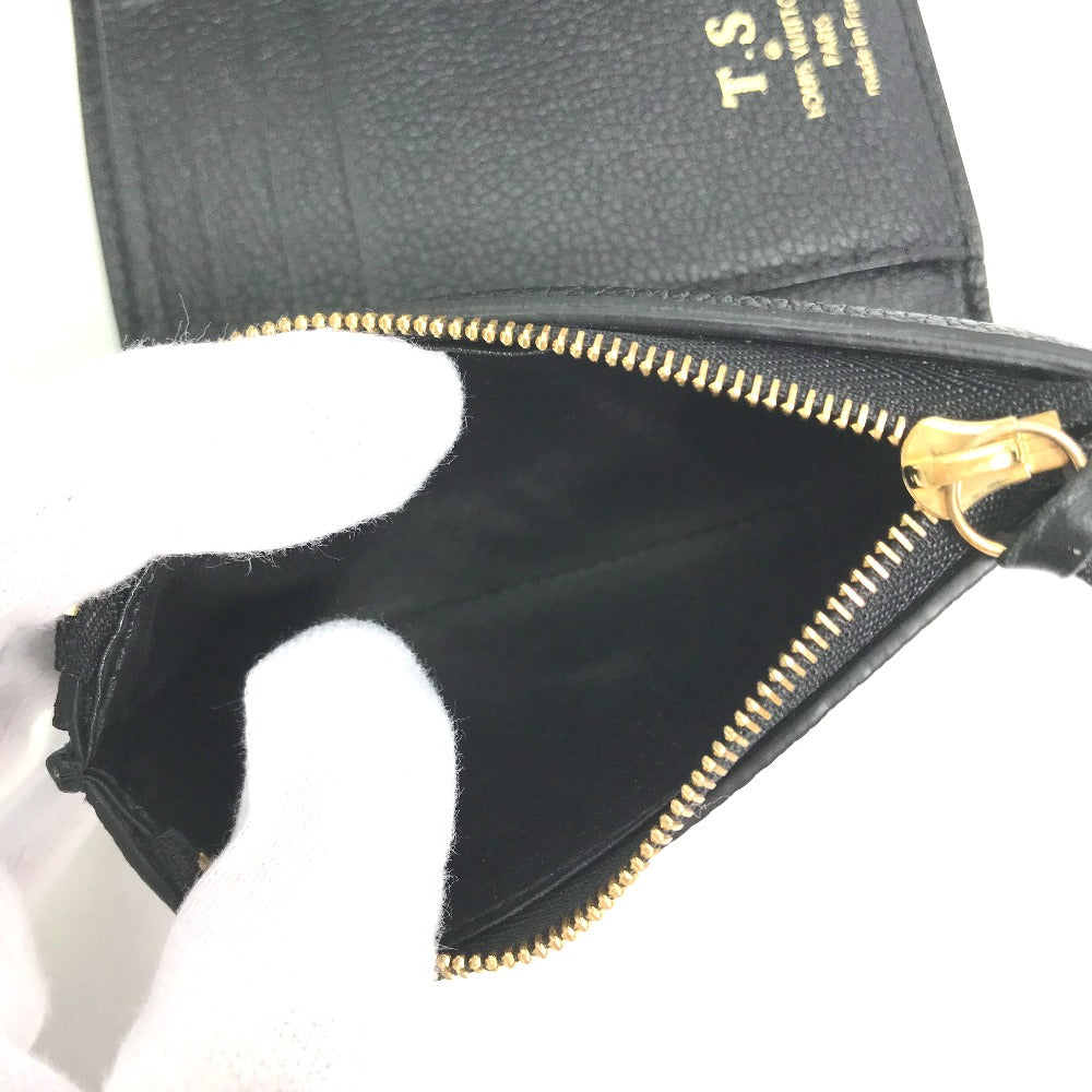 LOUIS VUITTON M80968 モノグラムアンプラント ポルトフォイユ ヴィクトリーヌ コンパクト ウォレット 3つ折り財布 モノグラムアンプラントレザー レディース ブラック