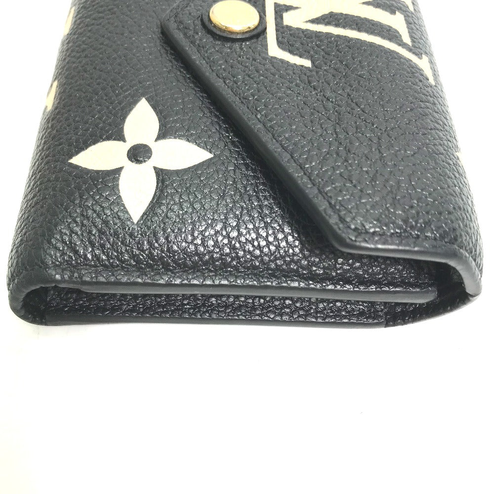 LOUIS VUITTON M80968 モノグラムアンプラント ポルトフォイユ ヴィクトリーヌ コンパクト ウォレット 3つ折り財布 モノグラムアンプラントレザー レディース ブラック