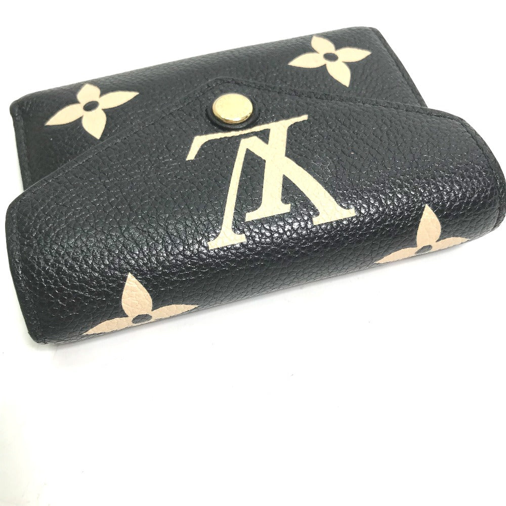 LOUIS VUITTON M80968 モノグラムアンプラント ポルトフォイユ ヴィクトリーヌ コンパクト ウォレット 3つ折り財布 モノグラムアンプラントレザー レディース ブラック