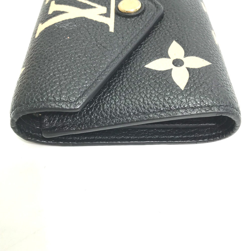 LOUIS VUITTON M80968 モノグラムアンプラント ポルトフォイユ ヴィクトリーヌ コンパクト ウォレット 3つ折り財布 モノグラムアンプラントレザー レディース ブラック