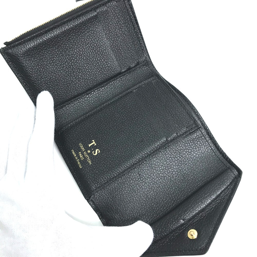 LOUIS VUITTON M80968 モノグラムアンプラント ポルトフォイユ ヴィクトリーヌ コンパクト ウォレット 3つ折り財布 モノグラムアンプラントレザー レディース ブラック