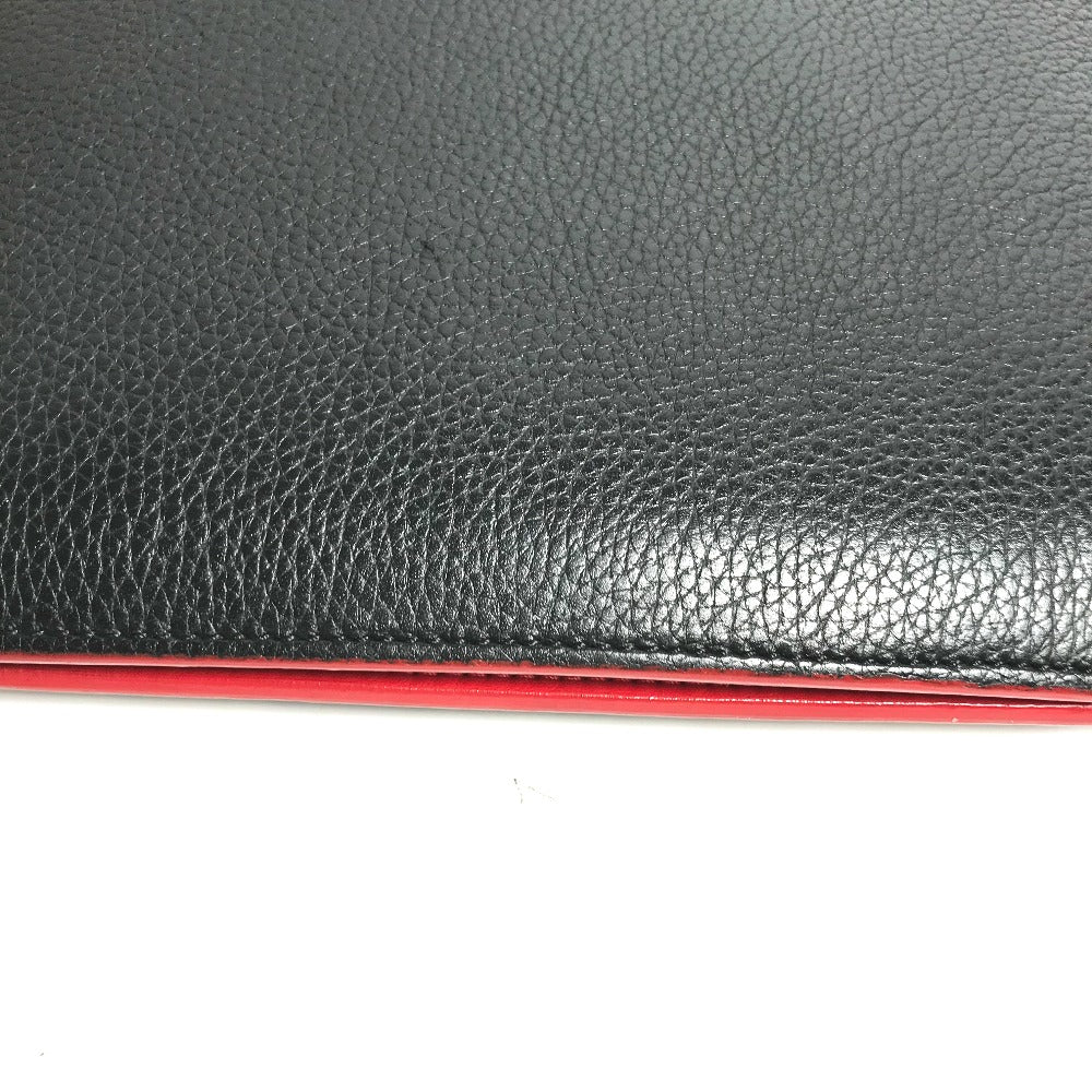 Christian Louboutin spiked stud 3-way clutch bag, handbag, crossbody bag, and shoulder bag in black leather for men