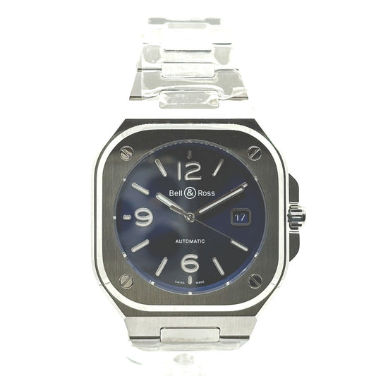 Bell＆Ross BR05 ブルースティール 自動巻き デイト 腕時計 SS メンズ シルバー