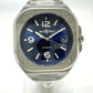 Bell &amp; Ross BR05 Blue Steel Automatic Date Watch, Stainless Steel, Men's, Silver
