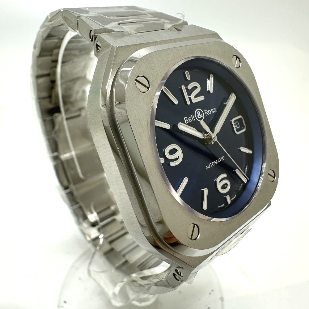 Bell &amp; Ross BR05 Blue Steel Automatic Date Watch, Stainless Steel, Men's, Silver