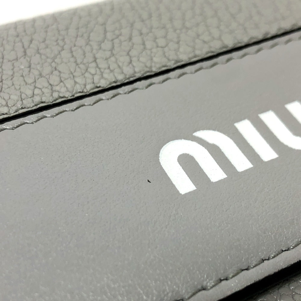 MIUMIU 5MH109 ロゴ ウォレット 二つ折り 長財布 レザー レディース グレー
