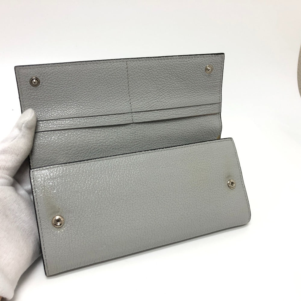 MIUMIU 5MH109 ロゴ ウォレット 二つ折り 長財布 レザー レディース グレー
