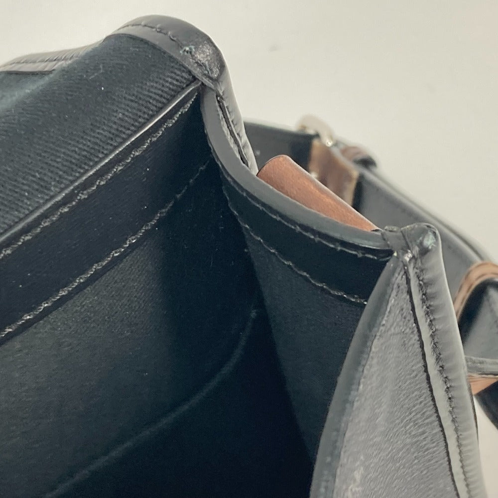 Berluti 斜め掛け フラップ フラヌール スモール メッセンジャー ショルダーバッグ PVC/レザー メンズ ブラック系