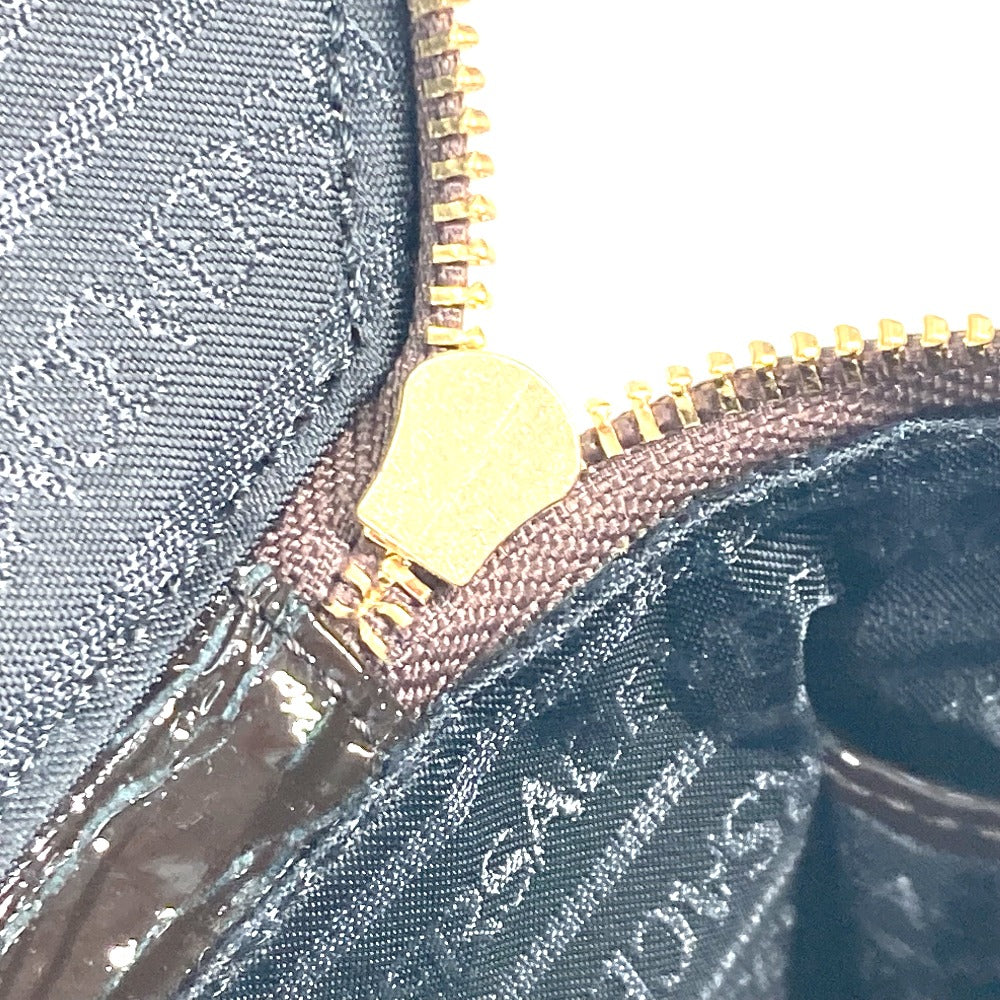 VERSACE ヴィンテージ サンバースト 縦型 ハンドバッグ カバン バニティバッグ ハラコ レディース ブラウン