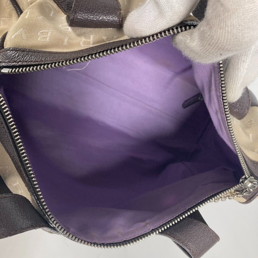 BVLGARI 肩掛け ロゴマニア カバン ミニボストンバッグ ショルダーバッグ レザー/キャンバス レディース ベージュ - brandshop-reference
