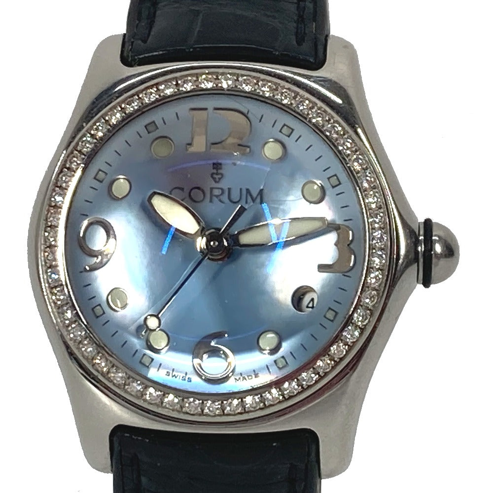 CORUM 39.151.47 レディースウォッチ バブル ダイヤベゼル 腕時計 SS レディース ブルー