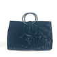 CHANEL マトラッセ キルティング ラウンドハンドル レザーハンドル カバン トートバッグ CC ココマーク ハンドバッグ ベロア レディース ブラック