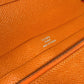 HERMES アザップインテグラル ロングウォレット ラウンドファスナー 長財布 レザー ユニセックス オレンジ
