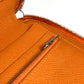 HERMES アザップインテグラル ロングウォレット ラウンドファスナー 長財布 レザー ユニセックス オレンジ