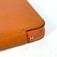 HERMES アザップインテグラル ロングウォレット ラウンドファスナー 長財布 レザー ユニセックス オレンジ
