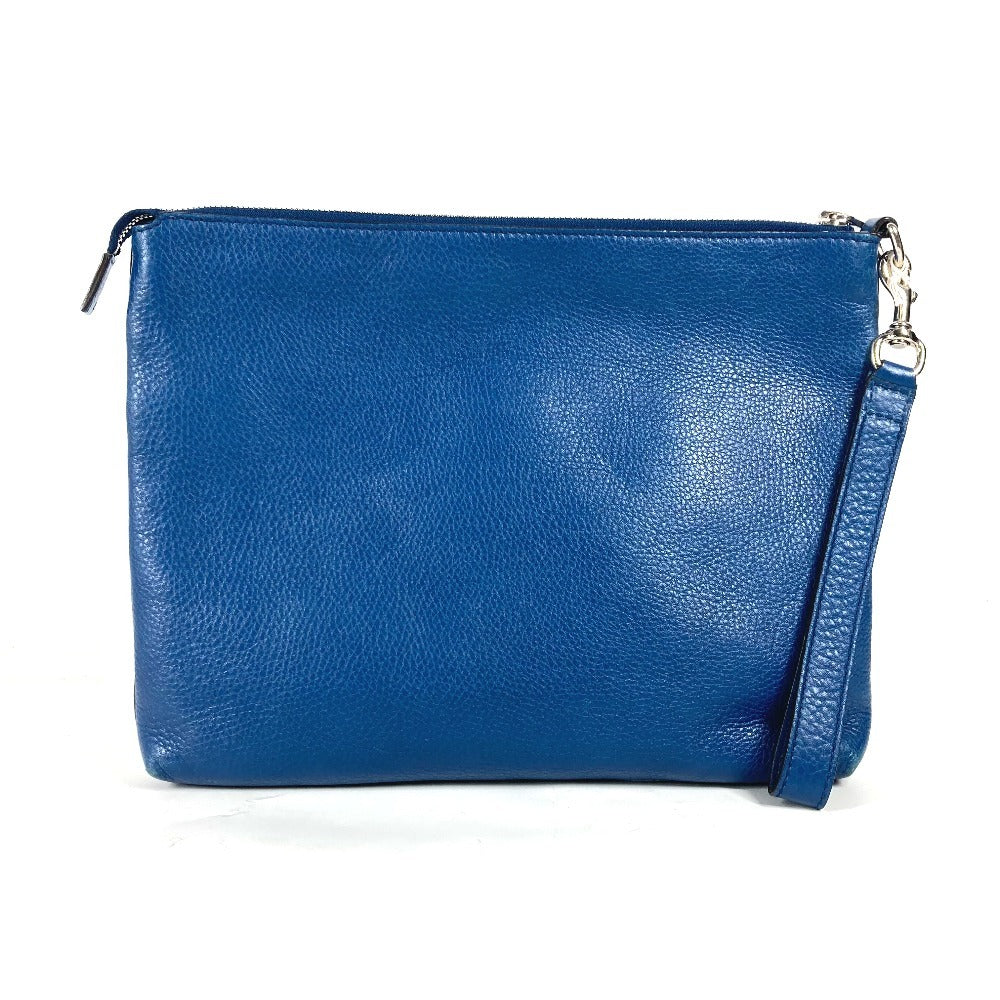 GUCCI 322054 GG Interlocking G Bag Pouch Clutch Bag with Strap Second Bag Leather Unisex Blue