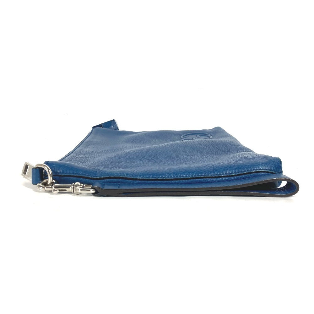 GUCCI 322054 GG Interlocking G Bag Pouch Clutch Bag with Strap Second Bag Leather Unisex Blue