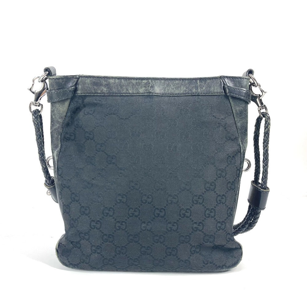 GUCCI 109106 GG ロゴ カバン 斜め掛け ショルダーバッグ GGキャンバス/レザー ユニセックス ブラック