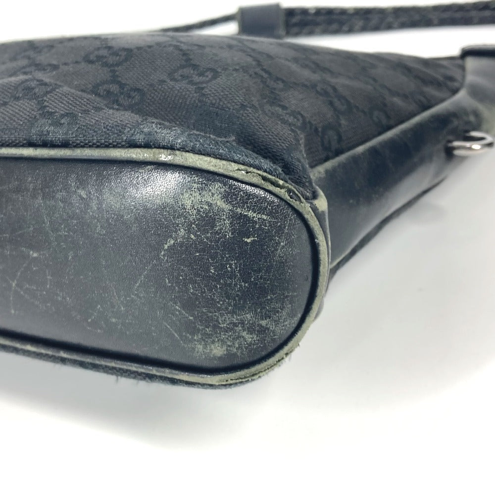 GUCCI 109106 GG ロゴ カバン 斜め掛け ショルダーバッグ GGキャンバス/レザー ユニセックス ブラック