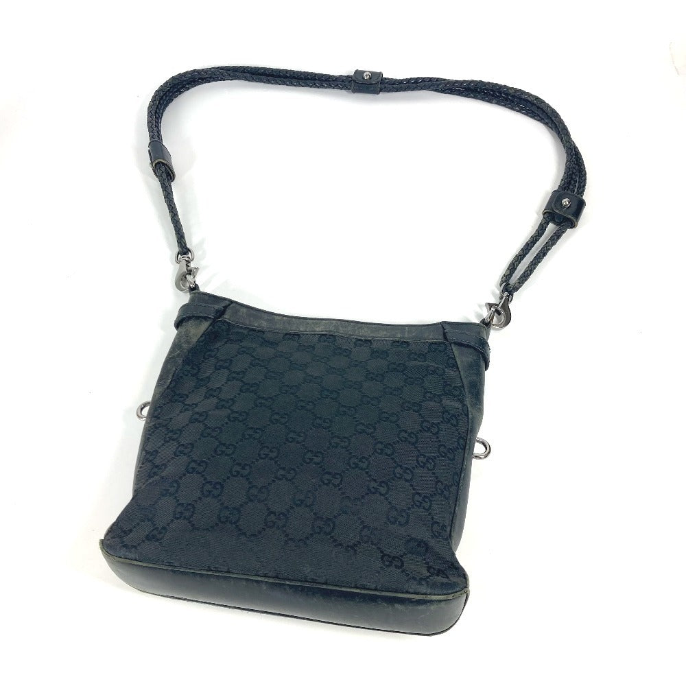 GUCCI 109106 GG ロゴ カバン 斜め掛け ショルダーバッグ GGキャンバス/レザー ユニセックス ブラック