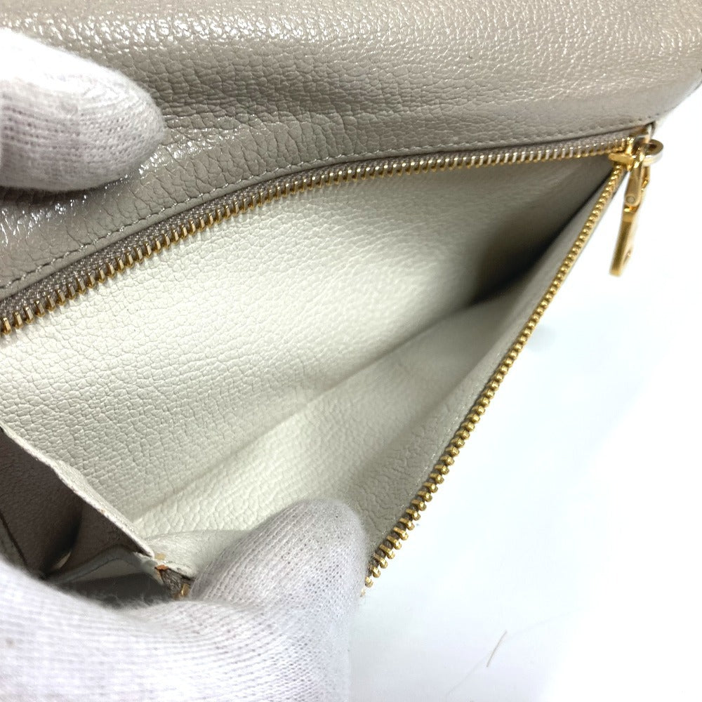 MIUMIU 5MH109 パスケース カードケース付き マドラス ロングウォレット リボン りぼん 長財布 レザー レディース グレー