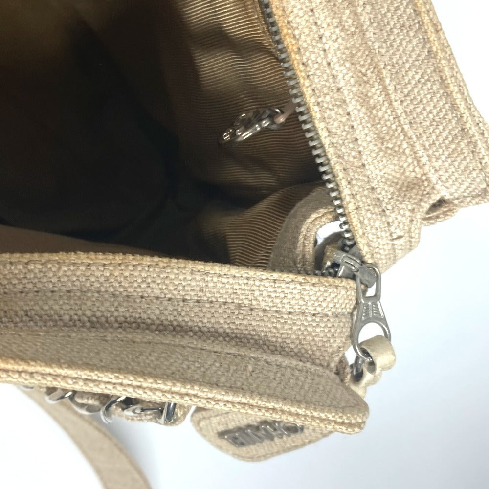 CHANEL Vintage CC Coco Mark Chain Tote Shoulder Bag, Canvas, Women's, Beige
